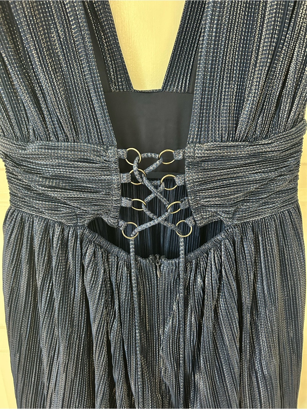 Sabina Musayev Judith Navy Tiered Gown Maxi Dress - Picture 7 of 7